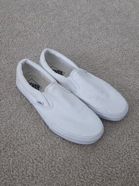 Vans White Slip-On Canvas Loafers